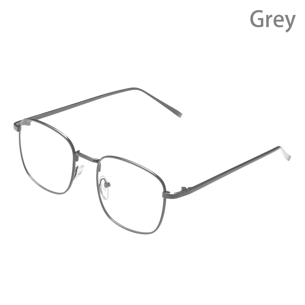 Новые Модные металлические квадратные очки, оправа для женщин и мужчин, оптическая оправа для очков, винтажные классические очки, унисекс очки для чтения - Цвет оправы: grey