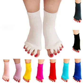 

H Cycling Socks Five Toe Sock Orthotics Separators For Toes Bunion Corrector Orthopedic Hallux Valgus Correction Posture