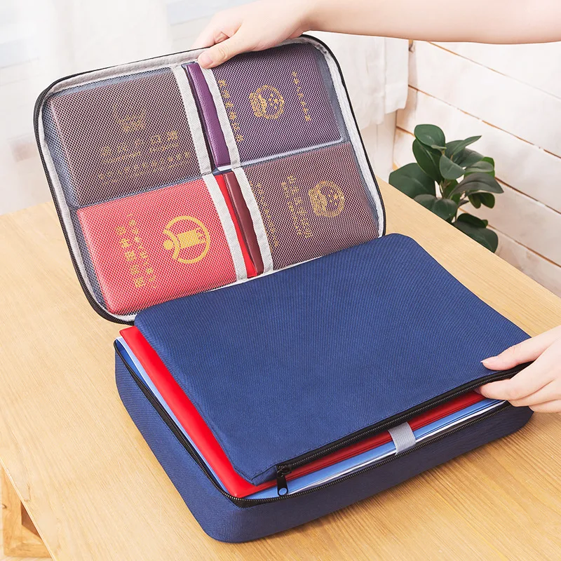 5 Pack Zipper File Bags,TopColor A4 Project Bags Waterproof File Bag Large Storage Bag Double Layer PVC Paper Organizer with Label for Document,Passports,Receipts,Thickened,Translucent 