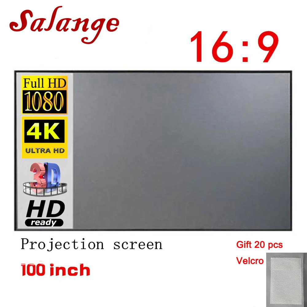 

VIP 100 inch Salange Projector Screen , Reflective Fabric Cloth For YG300 J15 XGIMI H2 HALO Mogo Xiaomi DLP Projector