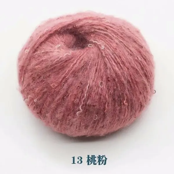 High quality 5pcs*50g soft colorful plush silk mohair yarn for knitting Crochet baby yarn weaving sewing thread X5116 - Color: 13
