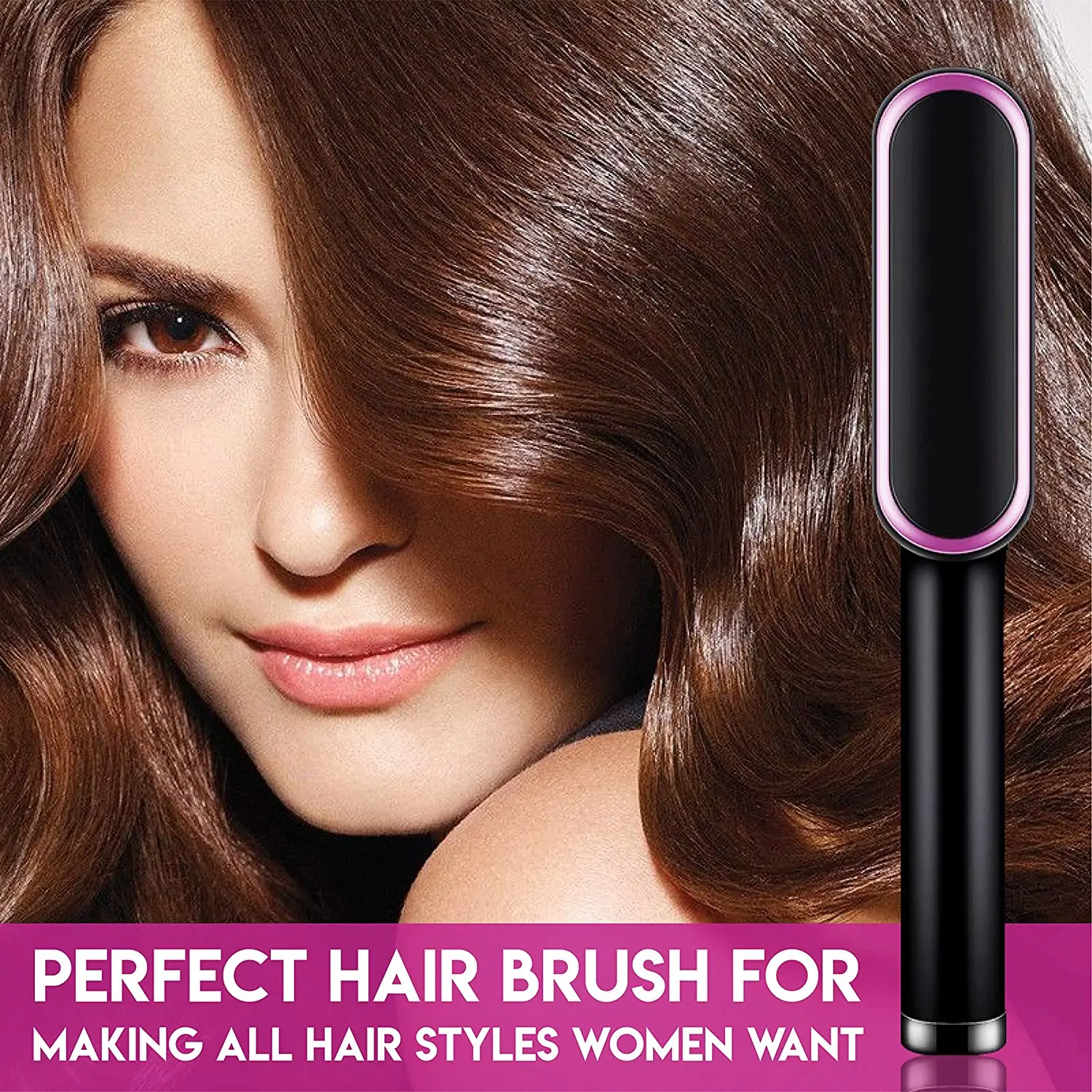 Modelador de Cabelo Curling para as Mulheres Ferro de Cabelo Escova Pente Straighteners Alisador Elétrico 1 Online shopping