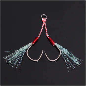 

10# 12# 14# 16# 18# 20# Slow Jig Hook with feather Assist Double Fish Hooks Saltwater INCHIKU All For Fishing Tackles Snap