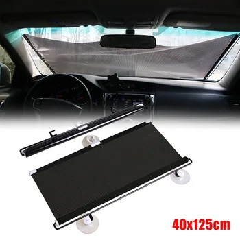 

Windshield Sun Visor Sun Shade Sun Visor Black 40*125cm PVC Auto Retractable