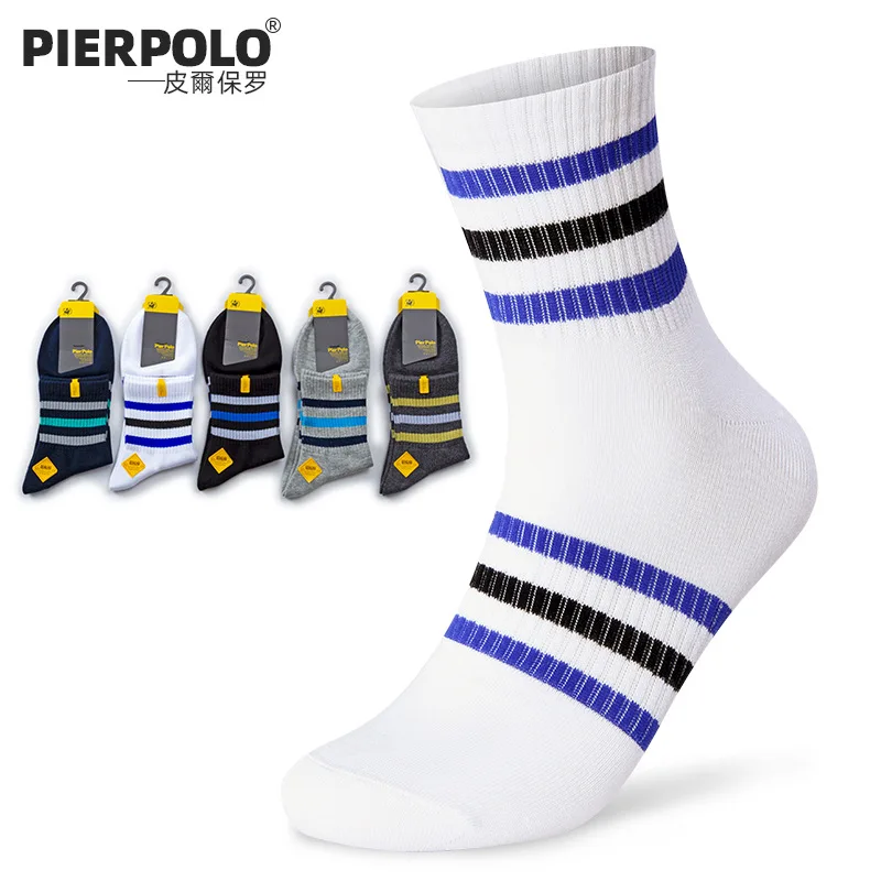 5 парт/лот Бренд PIER POLO модные носки в полоску повседневные хлопковые осень зима