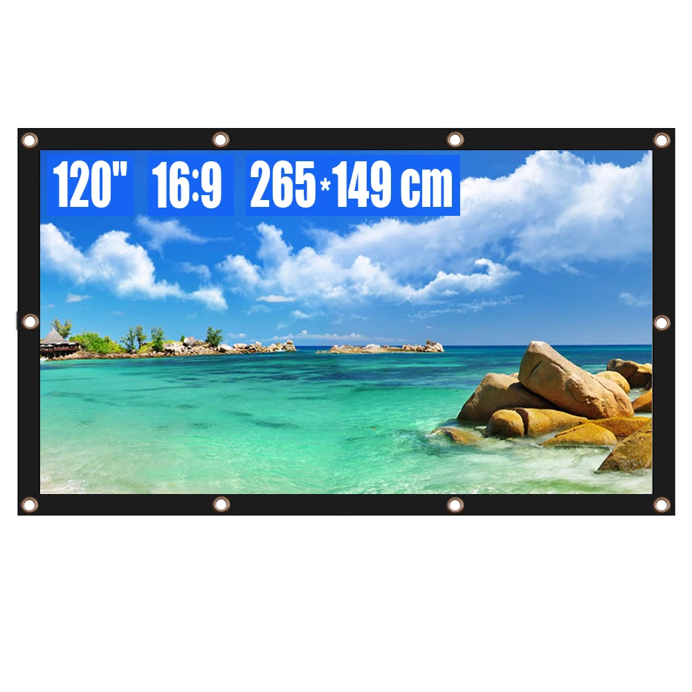 Портативный проектор экран 120 дюймов 16:9 складной Анти Crease HD 3D Крытый Открытый