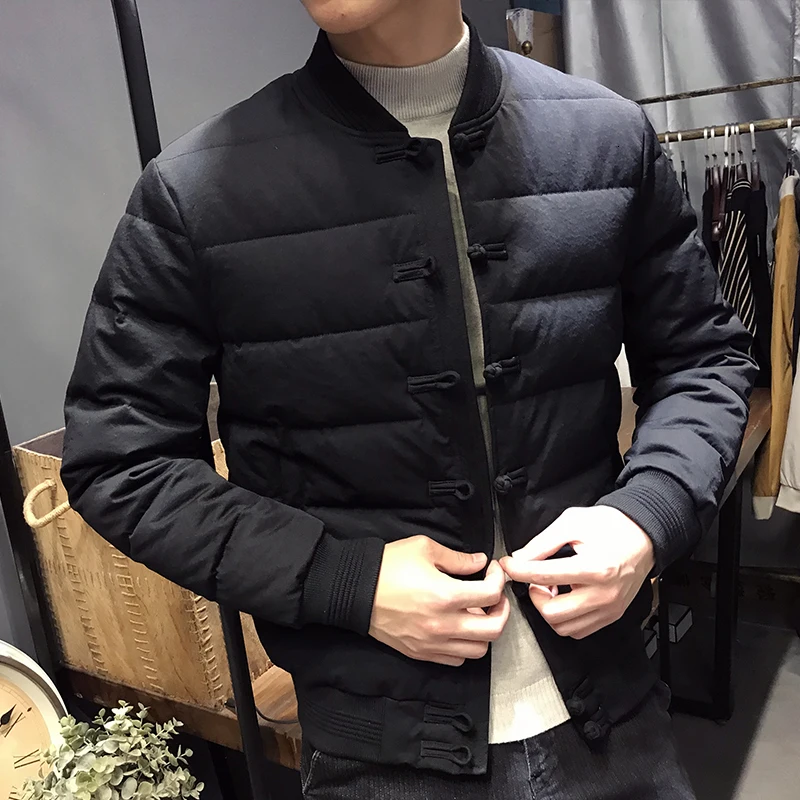 Veste Homme Hiver Chaquetas парка зимняя куртка мужская китайская стильная стойка воротник парка Homme пальто для мужчин мужская одежда