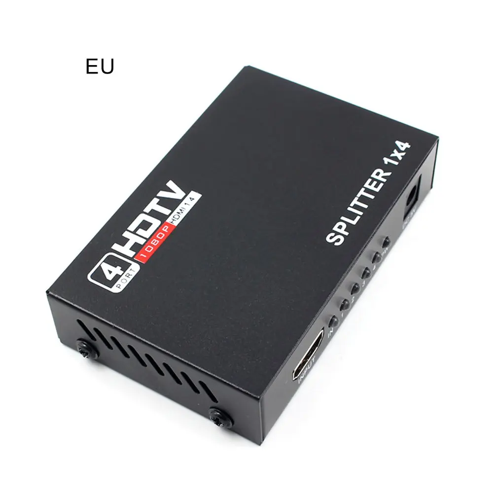 EU plug 1X4 HDMI переключатель 1 в 4 переключатель 4 к x 2 к Переходник HDMI разветвитель для HDTV DVD видео проектор разветвитель - Цвет: EU plug