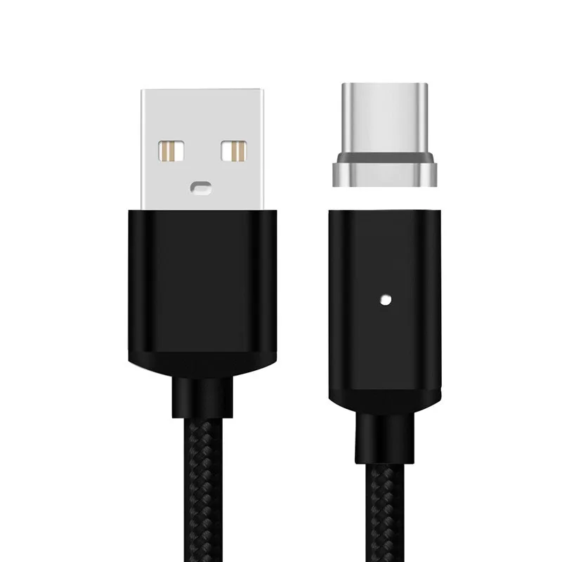Магнитный кабель usb type-C для Xiao mi Red mi Note 7 mi 9, кабель USB C для быстрой зарядки и синхронизации данных для samsung S8 S9 Oneplus 6t type C - Цвет: Black