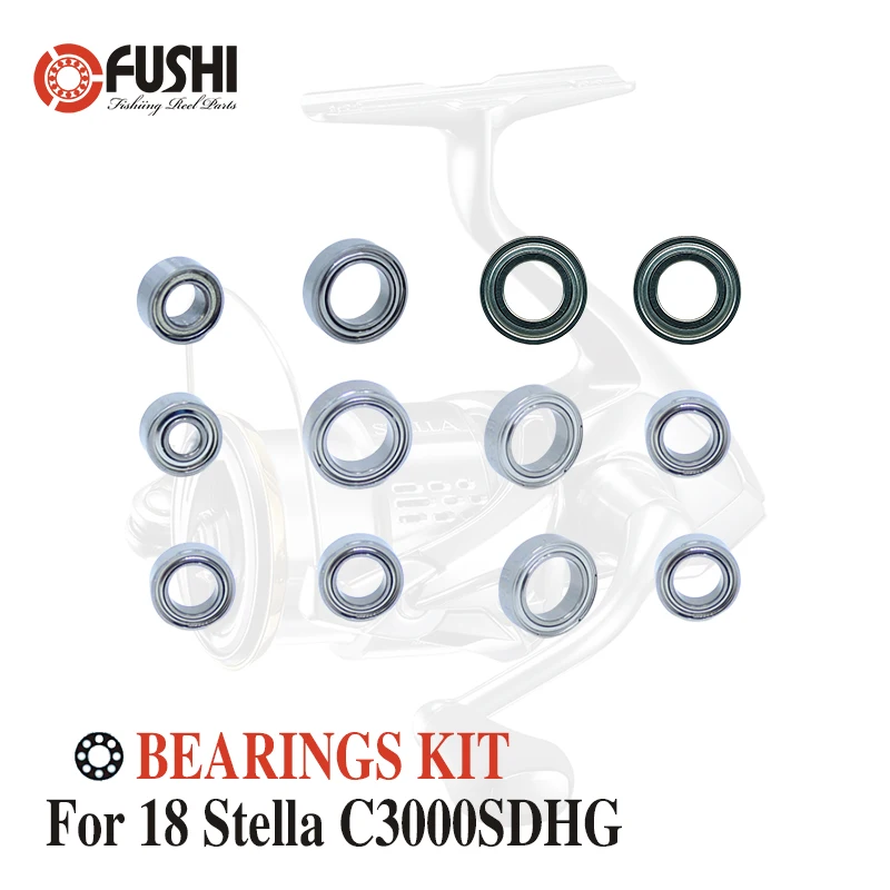 Bobina Di Pesca In Acciaio Inox Cuscinetti A Sfera Kit Per Shimano18 Stella C3000Sdhg / 03804 Bobine Di Filatura Cuscinetto Kit