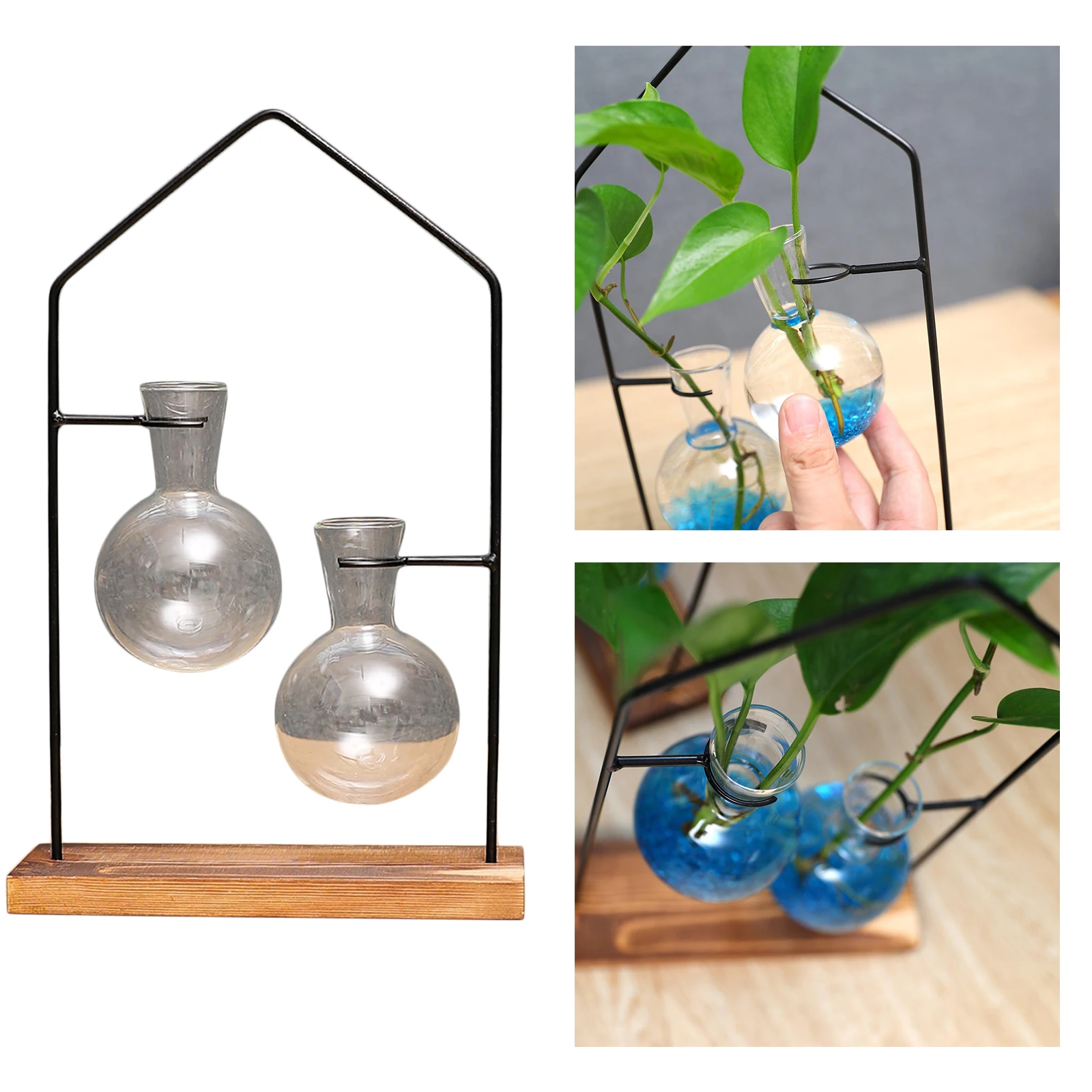 Clear Glass Vase Terrarium Hydroponic Flower Vase Container Flower Planter Pot for Water Planting Propagation