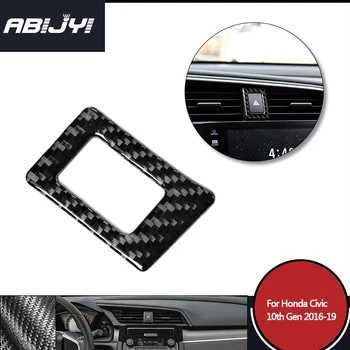 

Carbon Fiber Warning Light Switch Decor Cover Trim For Honda Civic 10th 2016-19 accessories