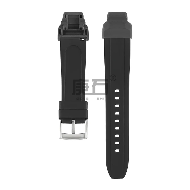 Fluorine Rubber Watch band Strap with Adapters Connector for Casio GBD H1000