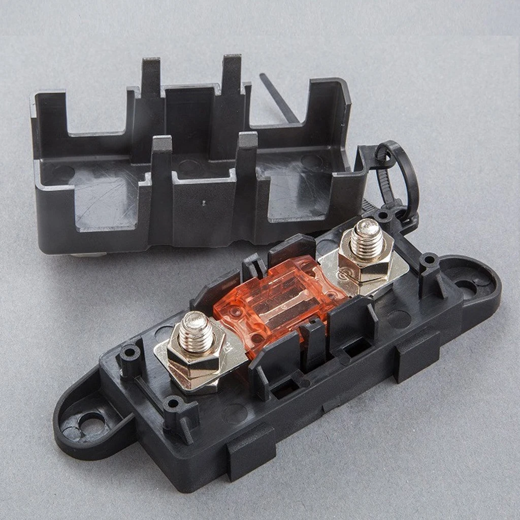Automotive Single Terminal Fuse Holder+ Mega Bolt-Down Fuse for Forklift, Van, Marine, Truck, Boat, RV, Motorhome (300A)