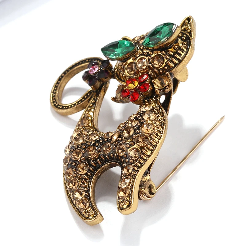 H640294X彩钻古金猫咪胸针 (7)