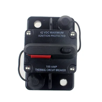 

12V/24V/42V DC Car Audio Resettable Fuse Holder Waterproof Circuit Breaker Home Solar System Fuse Protection Holder 50A-300A