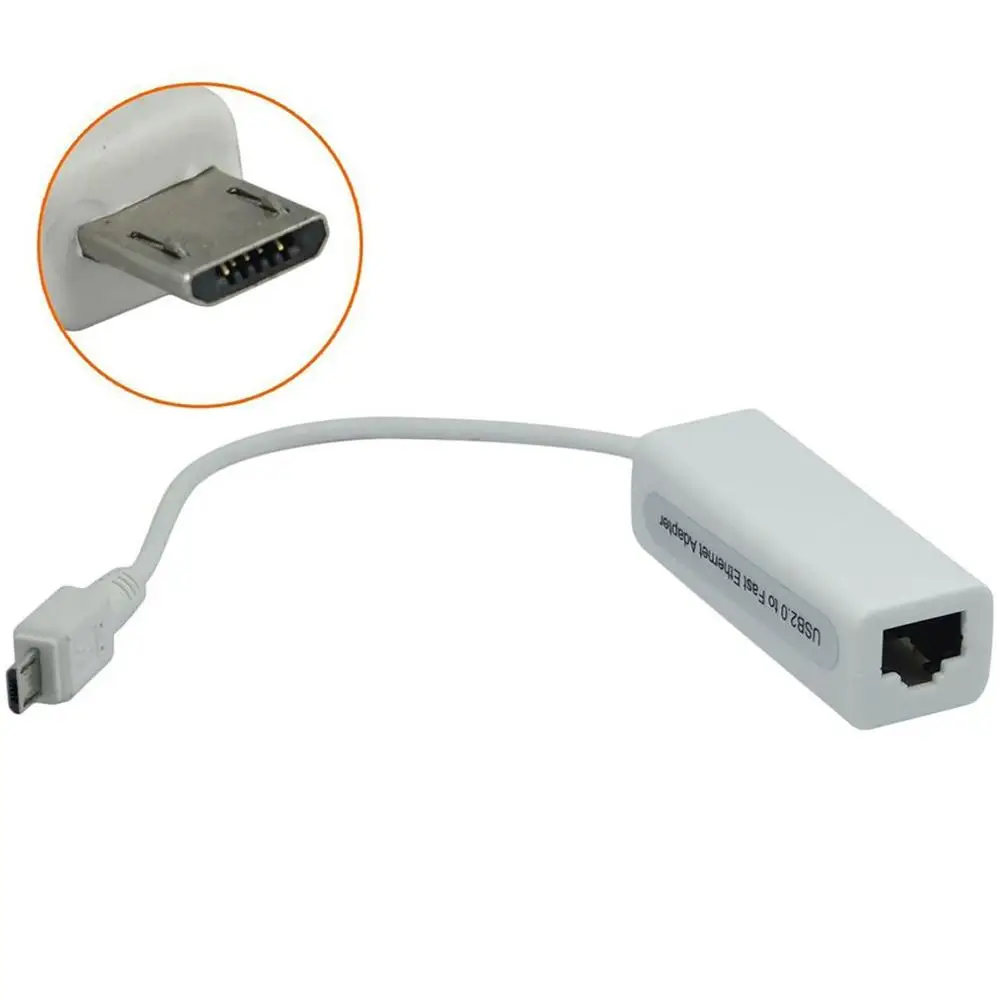 Micro USB 2,0 5 Pin к Ethernet 10/100 Мбит/с RJ45 сети LAN Карта адаптера для планшета