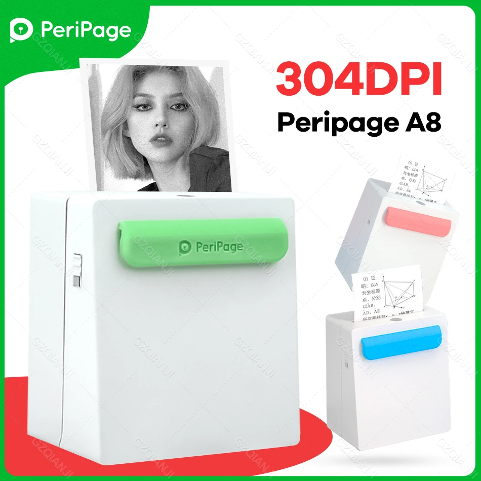 304 точек/дюйм Peripage A8 беспроводной портативный термальный мини Карманный
