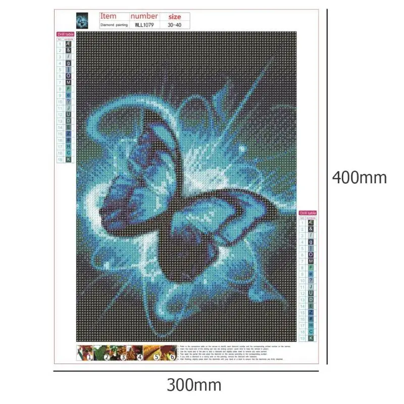 5D DIY Алмазная картина с полным сверлом Кубик Рубика Алмазная картина ангел-хранитель бабочка вышивка крестиком рукоделие ремесло мозаика 40*30 см - Цвет: K