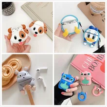 3D силиконовый Bluetooth беспроводной чехол для наушников для AirPods 2 чехол Чехол с милой собачкой для Apple Air Pods чехол аксессуары ремешок