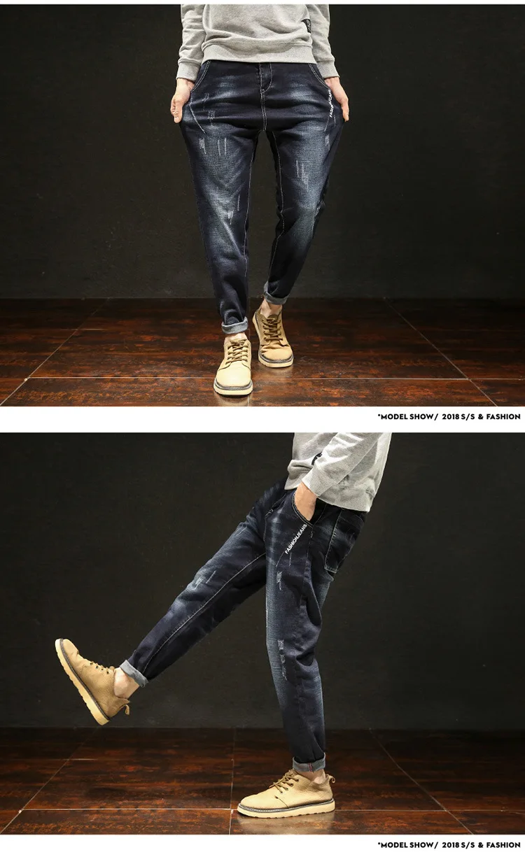 VODOF брендовые джинсы ретро ностальгия прямые джинсы мешковатые джоггеры повседневные брюки мужские большие размеры 42, 44, 46, 48 шаровары