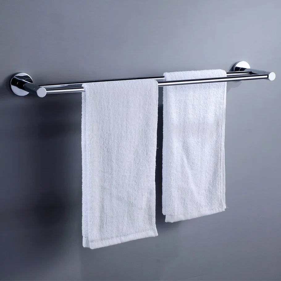 

304 Stainless Steel Towel Rack Towel Bar Brushed Double Poles Bathroom Toilet Sanitary Ware Hardware Accessories