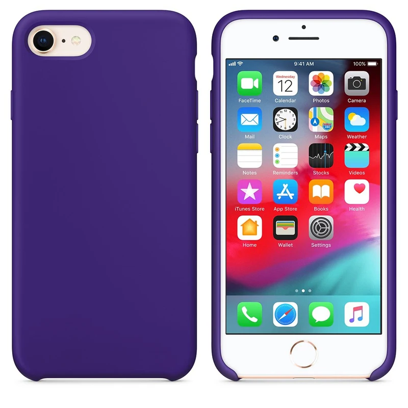 Роскошный силиконовый чехол для iPhone 7 8 Plus, чехол для Apple, чехол для iPhone 11 Pro X XS Max XR 6 6S 5 5S SE, без логотипа, чехол - Цвет: 16 Dark Purple