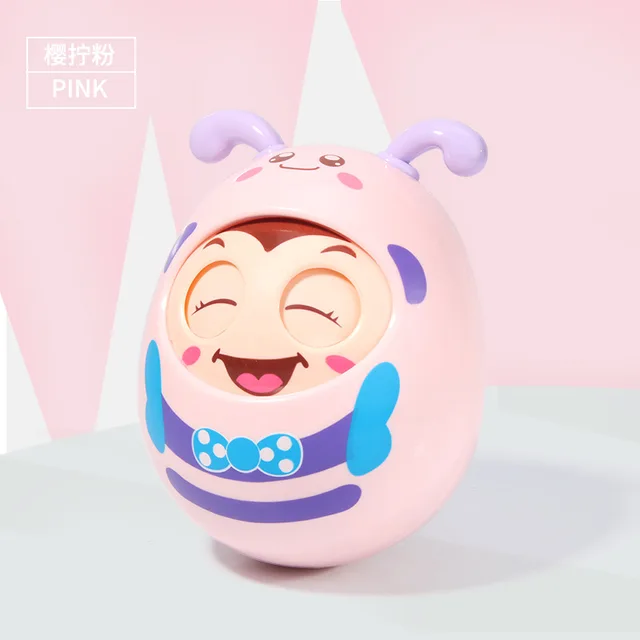 Cute Tumbler Baby Jingle Bells Dolll Blink Eyes Roly-Poly Silicon Teether Toy Fun For Newborns Gift Baby 0-12 Months Toys 4