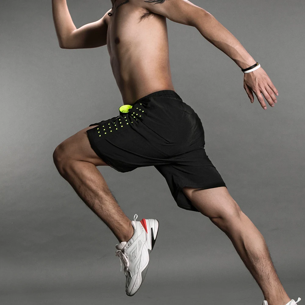 

Men Running Shorts Quick Drying Breathable Active Training Exercise Jogging Cycling Shorts Liner Polyester Spandex Body Building