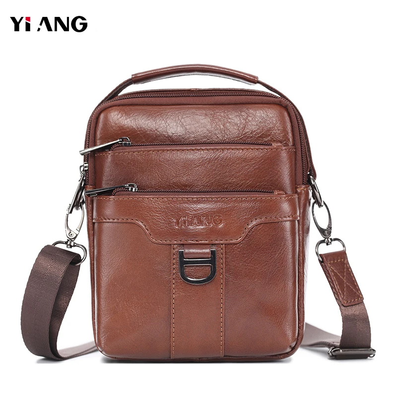 

New leather men's shoulder bag multifunctional soft leather handbag Mini messenger bag for men