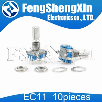 

10PCS New Half / Plum axis rotary encoder, handle length 15mm / 20mm code switch/ EC11 / digital potentiometer with switch 5Pin