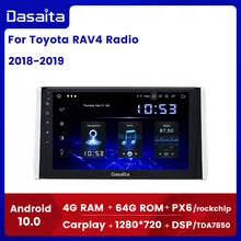 Dasaita 10.2 "IPS écran voiture multimédia Android 10.0 pour Toyota RAV4 Radio 2018 2019 TDA7850 GPS Bluetooth autoradio MAX10 