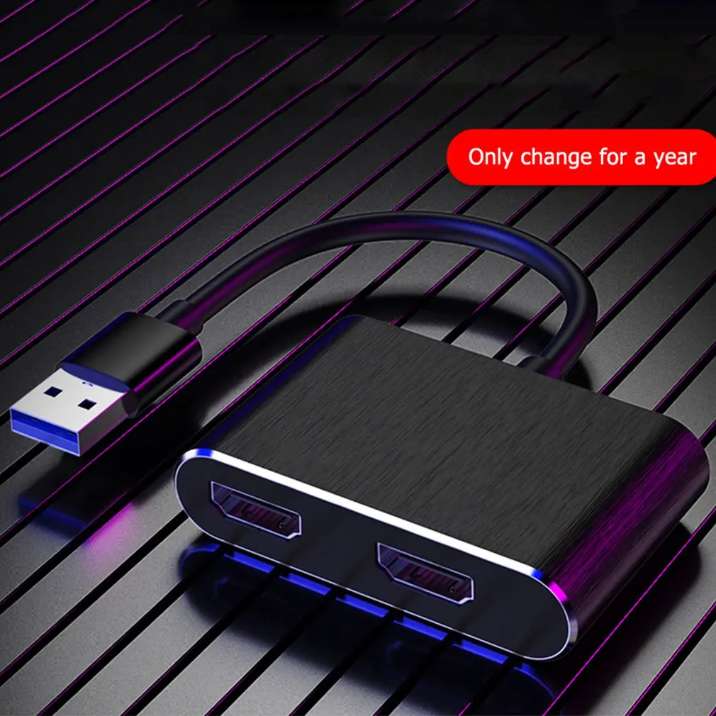 USB 3.0 to Dual HDMI-Compatible USB 3.0 PD Converter 3 in 1 Dock Station Hub 5Gbps Adapter Cable For Phone Macbook Laptop TV