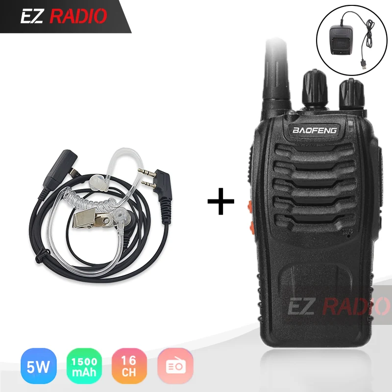 Baofeng BF-888S однодиапазонный UHF 400-470MHz дешевый двухсторонний радиоприемник Baofeng BF 888S приемопередатчик для Ham гостиницы драйвер BF888S рация - Цвет: USB - Air Earphone