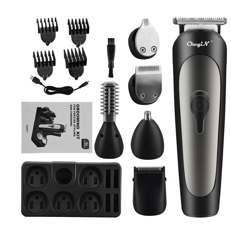 

Usb Rechargeable 6 In 1 Electric Clipper Barber Hair Trimmer Men Beard Nose Ear Trimmer Shaver Razor Hair Cutter Machine