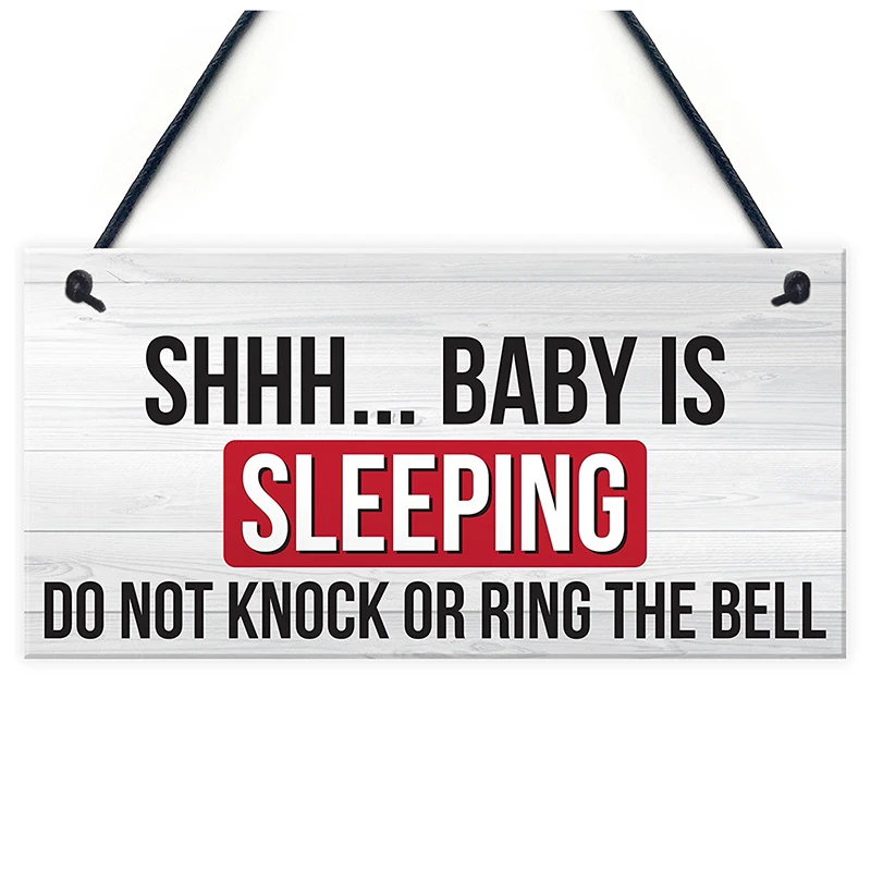 Chut Bebe Dort Ne Pas Deranger Pepiniere Plaque Suspendue Porte Bebe Signe De Lit Aliexpress