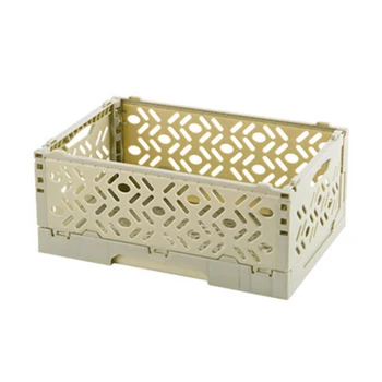 

Useful Foldable Storage Basket Stackable Storage Box Makeup Organizer Household Table Top Sundries Organizer Box Basket