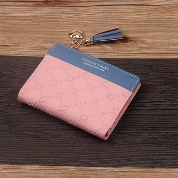 

New style wallet Short ladies zipper wallet Korean style tassel simple and versatile coin purse