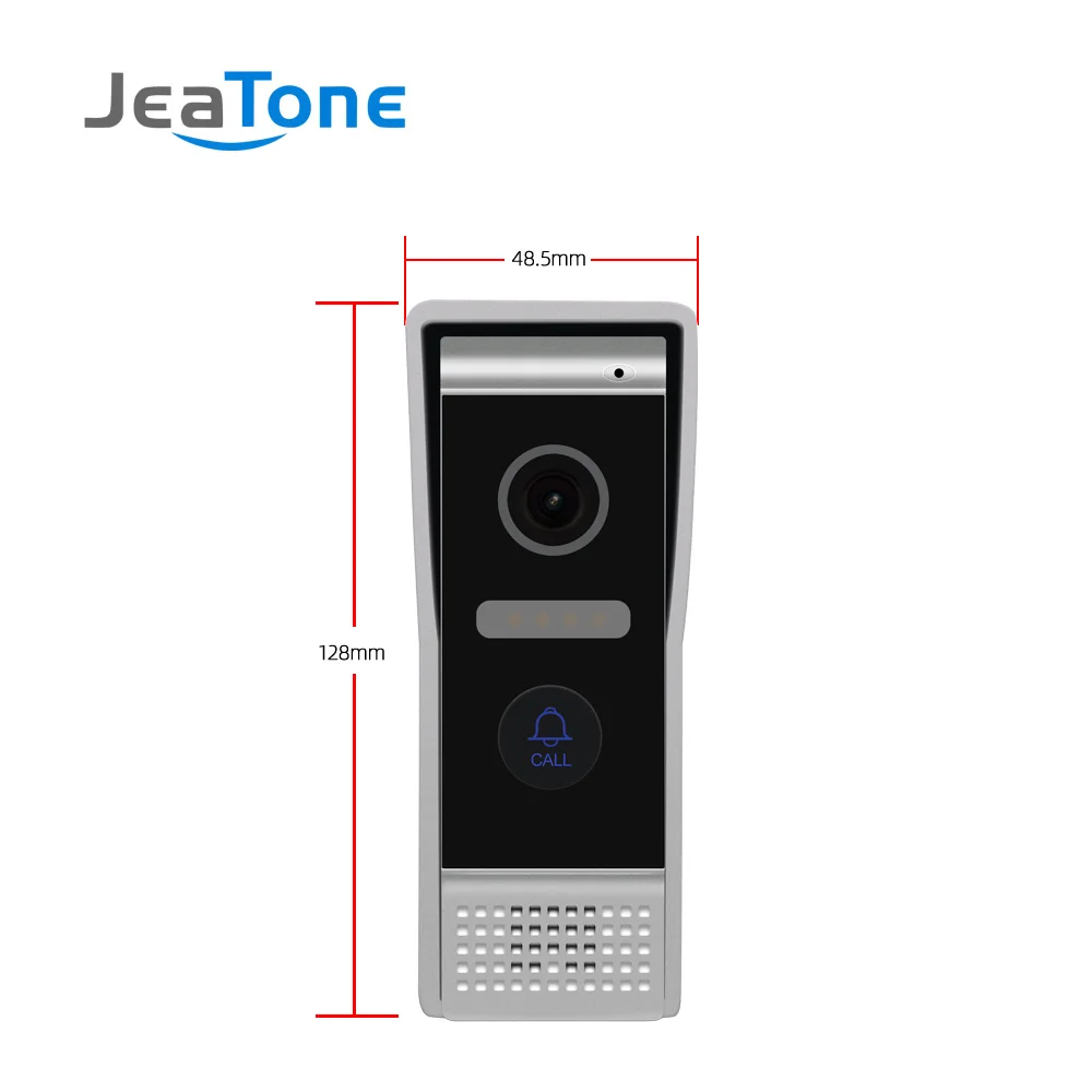 JeaTone IP Aluminum Door Bell Video Door Phone High Resolution Outside Doorbell Call Panel IP65 Waterproof, Wide Angle Degree