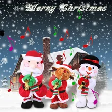Горячая мода мультфильм шляпы пение и танцы Забавный Санта Клаус Лось Снеговик музыкальные рождественские игрушки Детские вечерние Прямая поставка
