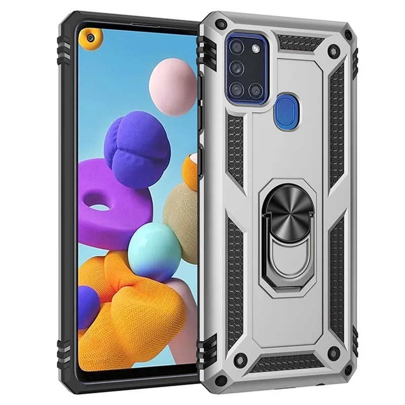 For Samsung Galaxy A21S A12 A52 A72 A03S A02 Armor Car Ring Magnetic Case For A41 A51 A71 A12 A32 A42 M32 A10 S A20 A30 A50 A70 samsung silicone cover Cases For Samsung
