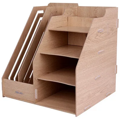 

Deli Storage Basket Stationery Frame Wood Office School Family Deli 9842 Multi-functional File Storage Basket