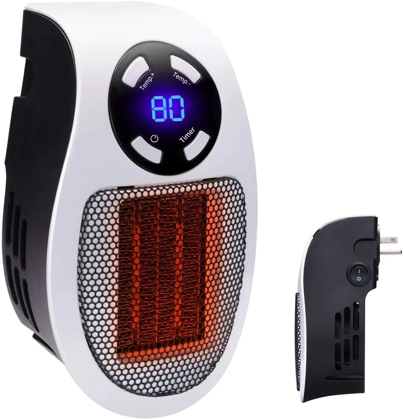 350w Space Heater, Wall Outlet Electric Space Heater As Seen On Tv With  Adjustable Thermostat And Timer And Led Display - Hot-air Brushes -  AliExpress