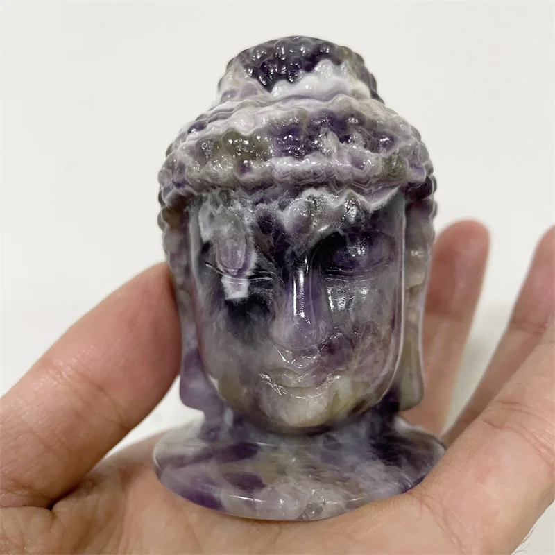 

1PC Natural Dream Amethyst Buddha Crystals Carvings Statue Ornament Reiki Stone Crafts Home Decoration Gifts