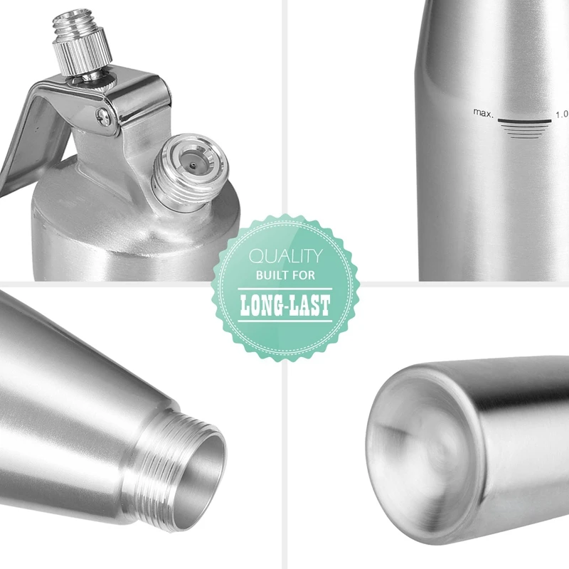 ABRA-Профессиональный дозатор для взбитых сливок 250 мл кремовый Виппер с крепким алюминиевым корпусом и головкой-половина Пинта Виппер создает 2-3