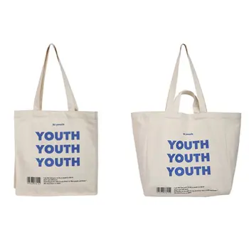 

Women Casual Canvas Printing Letter Handbag Lady Shoulder Bags Tote Large Capacity Shopping Bag