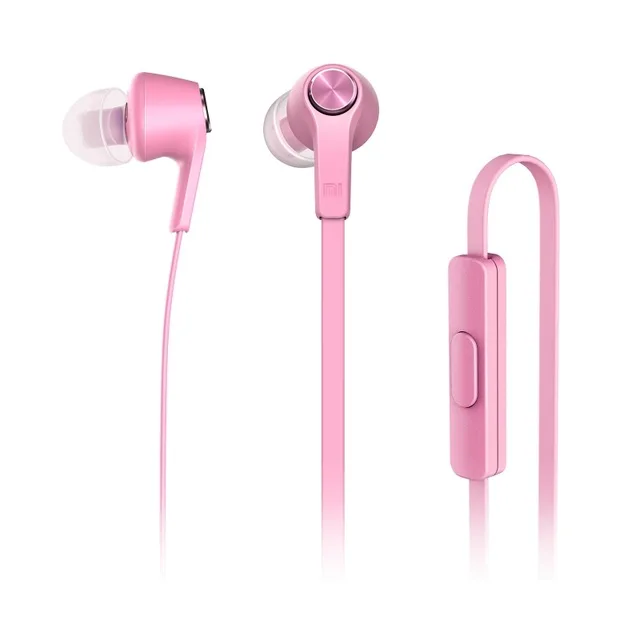 xiaomi mi поршень 3 красочная версия в ухо наушники 3,5 мм провод управления для наушников с mi c гарнитура для xiaomi redi mi - Цвет: Pink