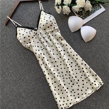 

Women Satin Silk Nightgowns Sexy Lace Sleepwear Nightdress Home Wear Summer Sexy Backless Sleep Lounge Night Dress Nightwear