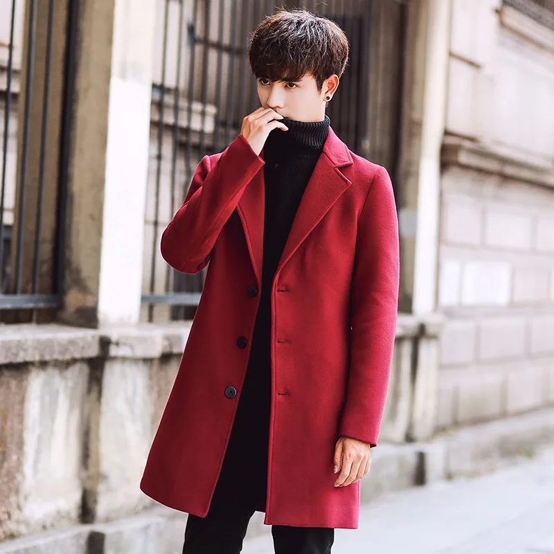 2020 Mens Spring Autumn Plus Size Long Jackets Men Slim Fit Overcoat Casual Trench Coat Black Khaki Grey Red Pink 5XL | Мужская одежда
