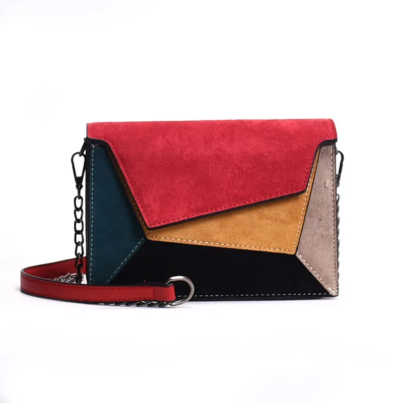Female Retro Matte Patchwork Crossbody Bags for Women Small Chains Strap Shoulder Handbag Lady Little Flap Criss-Cross Bag | Багаж и сумки